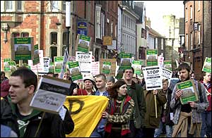 Demonstrators on High Petergate