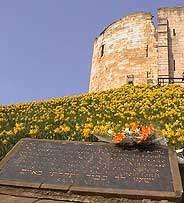 Flowers at the Jewish memorial