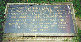 Plaque at Clifford's Tower